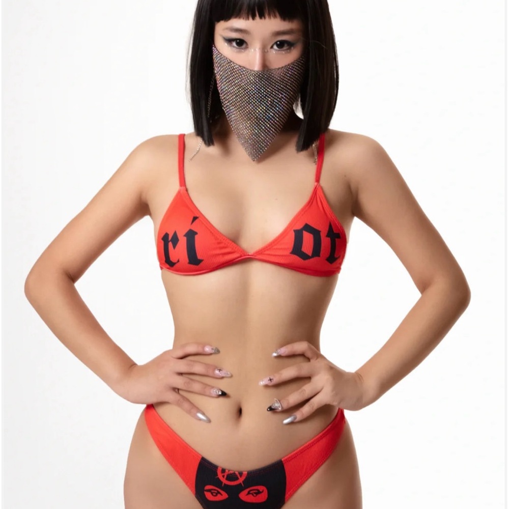 Women's Y2K Red Bikini Set size S